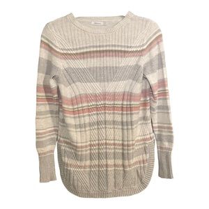 Reitmans Long Sleeve Crew Neck knit Pullover Lightweight Striped Sweater